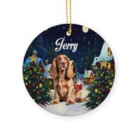 Décoration en Céramique Amoureux des Chiens Cocker Spaniel Anglais Céramique Ornements De Noël, avec Ficelle Décoration De Sapin De Noël 7.3 Cm