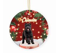 Décoration en Céramique Bouvier des Flandres Noir Céramique Ornements De Noël, avec Ficelle Décoration De Noël 7.3 Cm