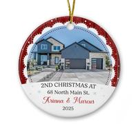 Décoration en céramique pour 2ème Noël à notre nouvelle maison, décoration de Noël personnalisée, deuxième Noël dans une nouvelle maison, cadeaux souvenirs pour couple, Mr Mrs, ornement personnalisé