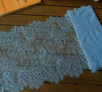 décoration en dentelle, Bordure en dentelle à cils multicolore, lot de 3 yards (3,74 m), 35 cm large, for la couture DIY(Bright Blue)