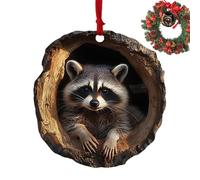 Décoration en forme d'animal de Noël, pendentif en forme d'animal en acrylique 2D avec motif d'animaux, hibou, écureuil, hérisson, oiseau, monde animal, ornements pour la maison