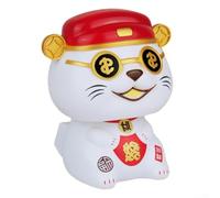 Décoration en forme de chat porte-bonheur à énergie solaire qui hoche la tête - Maneki Neko pour tableau de bord de voiture, décoration d'intérieur Feng Shui