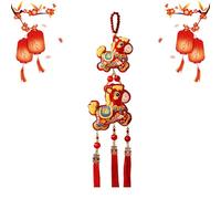 Décoration en forme de cheval, pendentif porte-bonheur avec clochette, broderie du Nouvel An 2026 | pour réussir la richesse, le festival, la fête, le salon, la chambre à coucher, la porte du mur