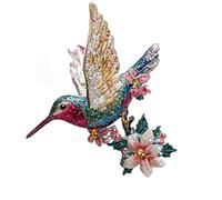 Décoration en forme de colibri scintillant en acrylique incassable à suspendre pour arbre de Noël, couronne d'oiseau paisible
