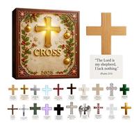 Décoration en forme de croix - 10 cm - Symbole religieux rustique, accent de vacances chrétiennes fait à la main - Ornement croisé pour sapin de Noël, décoration de maison festive, Ge spirituelle