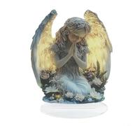 Décoration en forme de croix en acrylique gris avec symbole divin, décoration bohème élégante pour maison, jardin, terrasse, foi, 20 x 17 cm