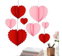 Décoration en Forme de cœur de Saint-Valentin - 24,9 cm Grand Ornement à Suspendre, Pendentif en Papier Romantique, intérieur et extérieur, fenêtre, Cour, Jardin, Vacances, fête, réunion de