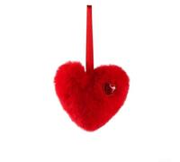 Décoration en forme de cœur en peluche à suspendre Symbole d'amour Rouge 12