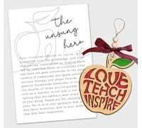 Décoration en forme de pomme - Carte d'histoire de héros méconnu - Pomme en bois avec découpe inspirante pour enseigner l'amour - Symbole de dévouement de sagesse et d'orientation - Souvenir