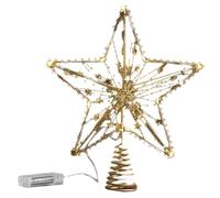 Décoration en métal pour sommet de sapin - Une pièce maîtresse festive pour votre décoration de vacances (25 perles dorées)