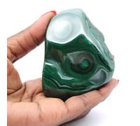 Décoration en Pierre de Malachite de 310 grammes et 80 millimètres, Minéral Malachite du Congo-Kinshasa, Pierre Authentique, Edition Exclusive, Pierre d'art, Minéral de Purification