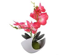 Décoration en pot d'orchidée en plastique pour une utilisation fonctionnelle et esthétique, console multimédia, table de salle à manger et table de banquet (rose rouge)