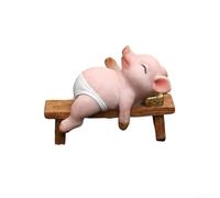 Décoration en résine de cochon pour table de table ou table de jardin offrant une touche fantaisiste et un savoir-faire détaillé sous forme compacte (A)