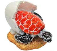 Décoration en résine en forme de tortue de mer, décoration de maison sur le thème souvenir de plage de style européen pour étagère, bureau, 10 x 12 x 11 cm (orange)