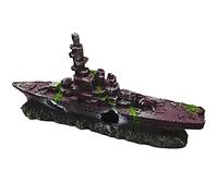 Décoration en résine pour aquarium en forme d'épave perdue en forme de bateau creux à faire soi-même pour aquarium, paysage, matériau sûr, moins d'entretien, design mignon, reptiles, environnement