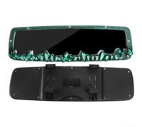 Décoration en strass pour rétroviseur de voiture offrant un aspect intérieur étincelant et un design avec vision claire, compatible avec plusieurs voitures (vert)