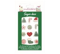 Décoration en sucre - Décos Noël - 12 pcs - Multicolore - Idéale pour gâteaux - Facile à utiliser