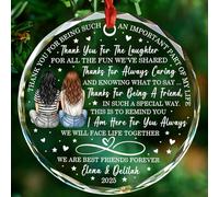 Décoration en verre avec noms personnalisés « Best Friends » pour décoration de sapin de Noël, « We are Best Friends Forever » 2025, décoration de Noël personnalisée pour amitié, souvenir, cadeau pour