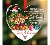 Décoration en verre « Best Friend Like You Comes Once in A Lifetime » - Décoration de Noël 2025 - Cadeau pour les meilleures sœurs - Noms personnalisés - Ornements de sapin de Noël