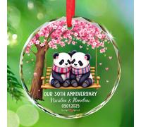 Décoration en verre pour 30e anniversaire de mariage pour mari et femme, décorations personnalisées pour 30e anniversaire de mariage 2025, décoration en verre « 30 Years As Mr & Mrs », noms