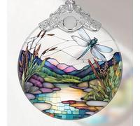 Décoration en verre teinté libellule - Décoration de sapin de Noël, idée d'échange de cadeau