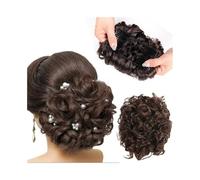 Décoration Extension de chignon court et bouclé avec peignes, postiche épais en queue cheval Extension(Q1-4)