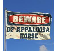 Décoration extérieure amusante avec drapeau de cheval « Beware of Appaloosa » - Cadeau pour mari - Décoration de jardin (60 x 90 cm)