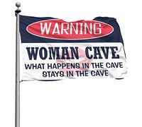 Décoration extérieure amusante avec inscription « What Happens In The Cave Stays In The Cave Stays In The Cave » - Cadeau pour mari - Décoration de jardin (120 x 180 cm)