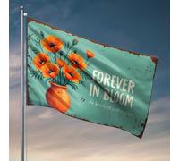 Décoration extérieure amusante Forever In Bloom : Embracing Endless Grace avec drapeau de coquelicots orange pour chambre à coucher, drapeaux de jardin amusants (120 x 180 cm)