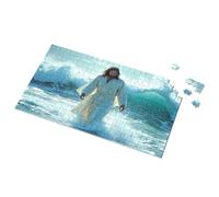 Décoration extérieure amusante Jésus marchant sur l'eau : une image symbolique - Puzzle en métal pour la maison - Panneau humoristique (500 pièces)