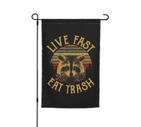 Décoration extérieure « Live Fast Eat Trash » (30 x 45 cm)