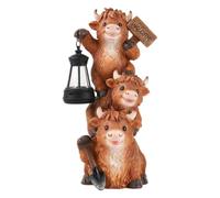 Décoration Extérieure Vache Lanterne En Résine Figurine Lueur Chaude Avec