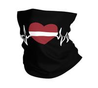 Décoration Faciale Battements De Cœur Lettons J'aime La Lettonie Drapeau en Forme De Cœur Séchage Rapide Chapeaux Demi-Visage Élastique Balaclava pour Moto Homme Femme