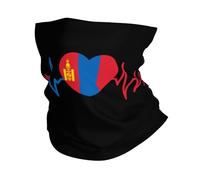 Décoration Faciale Battements De Cœur Mongols J'aime La Mongolie Drapeau en Forme De Cœur Élastique Bande De Cheveux Ultra-Douce Bandana pour Extérieur Cyclisme Course À Pied