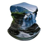 Décoration faciale Cascade de Montagne pittoresque Multi-Usage Écharpe Demi-Visage Séchage Rapide Bandana pour Cyclisme Vélo 26X30cm