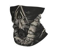 Décoration faciale Crâne de chèvre Occulte l Satan Gothique Sombre Élastique Protection du Visage Unisexe Cache-Cou pour Yoga Sports 26X30cm