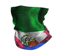 Décoration Faciale Drapeau du Mexique Drapeau Haïtien Cache Cou Respirant Couvre-Chef Durable Balaclava pour Cyclisme Homme Femme Randonnée 25X50CM