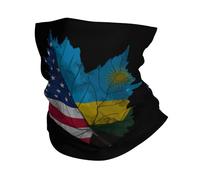 Décoration Faciale Drapeau du Rwanda Maple America Flag Protection du Visage Multifonction Echarpe Tête Pirate pour Yoga, Randonnée, Extérieur