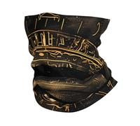 Décoration faciale Hiéroglyphes Noirs Abstraits du Dieu de l'œil de l'Égypte Ancienne Respirant Chapeaux Demi-Visage Anti-Solaire Echarpe Gaiter pour Cyclisme Vélo 26X30cm