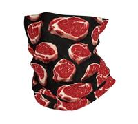 Décoration Faciale Steak Fantaisie Réaliste Noir Anti-Solaire Écharpe Demi-Visage Multifonctionnel Balaclava pour Extérieur Randonnée Moto