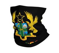 Décoration Faciale Texte De L'Emblème National du Ghana Echarpe Tête Pirate Multi-Usage Bande De Cheveux pour Vélo, Moto, Ski