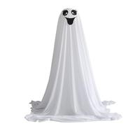 Décoration fantôme d'halloween - 150 cm, Accessoire de fête fantôme Lumineux pour Jardin, pelouse avec Fonction de Suspension, décoration effrayante géante pour allée de Porche, Tissu Blanc, fêtes de