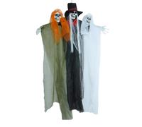 Décoration fantôme d'halloween - Bride fantôme à Trois têtes de crâne de Gaze | Maison hantée Suspendue Suspendue pour Jardin extérieur intérieur | Ornement du Squelette d'halloween - Accessoires de