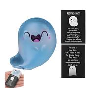 Décoration fantôme d'Halloween - Figurines lumineuses en résine - Petits ornements fantômes pour la cour de jardin, les fêtes d'Halloween mignonnes - Décoration adorable et effrayante pour chambre à