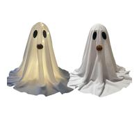 Décoration fantôme d'Halloween - Résine effrayante avec lumières LED intégrées | Décorations d'Halloween esthétiques pour une utilisation en intérieur et en extérieur | Art d'intérieur effrayant pour