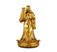 Décoration Feng Shui pour la Maison : Sculpture en Laiton représentant Le Dieu Chinois de la Richesse Caishen. Statue de Dieu Feng Shui en Laiton, sym