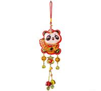 Décoration festive à suspendre pour le Nouvel An chinois 2026 avec cheval porte-bonheur, danse du lion et personnage Fu pour décoration de vacances (C)