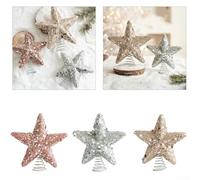 Décoration festive en forme d'étoile conçue pour accueillir la plupart des arbres de Noël pour s'amuser en saison (argenté)