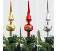 Décoration festive en forme d'étoile pour sommet du sapin de Noël avec design léger pour un placement facile du sapin et une utilisation saisonnière (rouge)