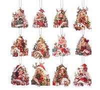 Décoration Fille pour Sapin De Noël - Souvenir Accrochable 2D - Ornements Fille Plats Acrylique Noël | pour La Fête La Cheminée L'Appui De Fenêtre Le Salon La